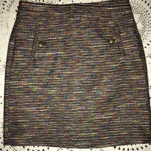 Loft multicolored boucle mini skirt